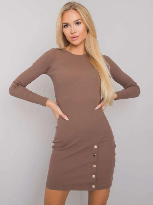 RUE PARIS Hnedé ceruzkové šaty S