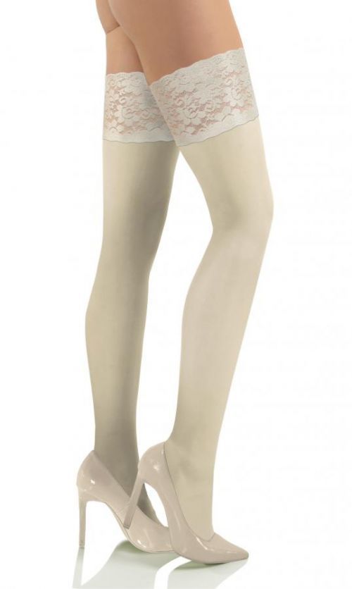 Sesto Senso Nicole Opaque Self-Supporting Stockings 50 Den Ivory 1/2