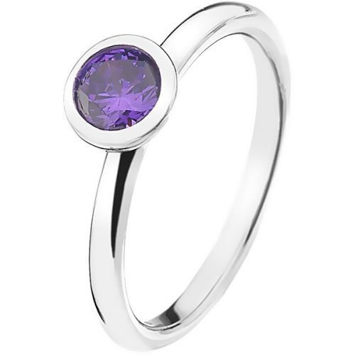 Hot Diamonds Strieborný prsteň Emozioni scintilla Violet Spirituality ER021 51 mm