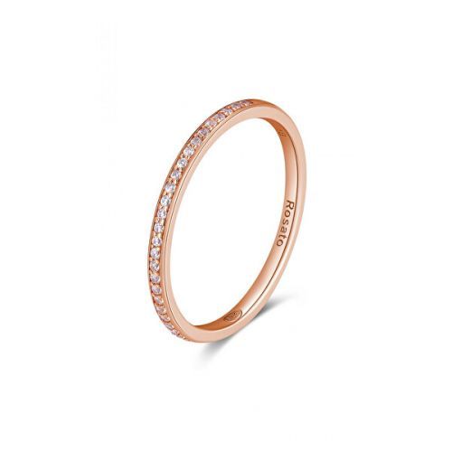 Rosato Minimalistický bronzový prsteň so zirkónmi Allegra RZA030 52 mm