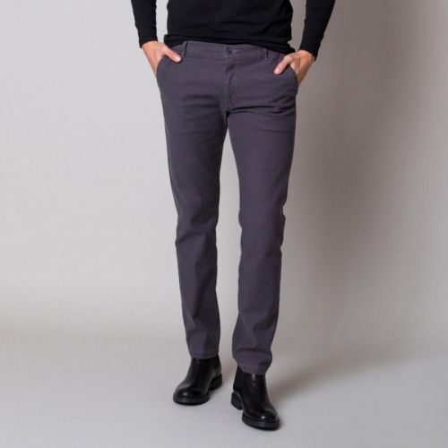 Pánske nohavice Chinos sivé s jemným vzorom 13365