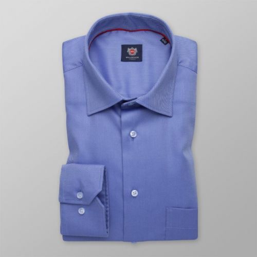 Pánska košeľa slim fit modrej farby s pruhovaným vzorom 13378