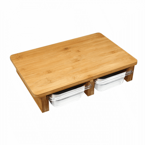 Krájecí deska se zásuvkami, bambus/akryl, TAREK TYP 2