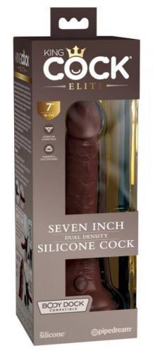 King Cock Elite 7-sided, lifelike dildo (18cm) - brown