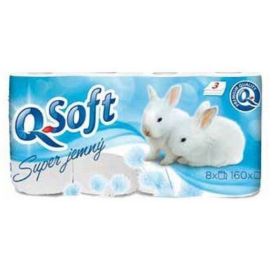 Toaletní papír Q-SOFT 3vrs. 160útržků 8rolí