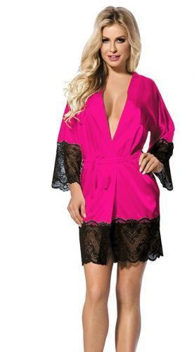 DKaren Housecoat Jessica Dark Pink XS tmavo ružová