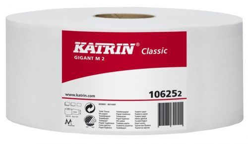 Toaletní papír Jumbo 230mm 2vrs. Katrin Classic Gigant M bílý 6ks prodej po balení