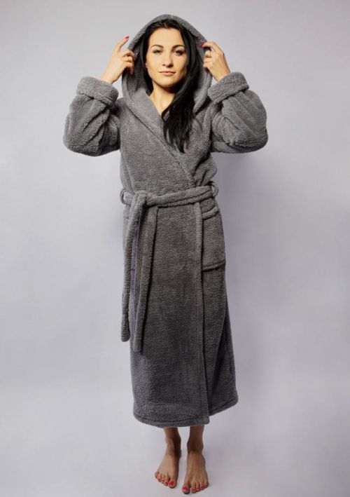 DKaren Long Housecoat Diana Grey XS šedá