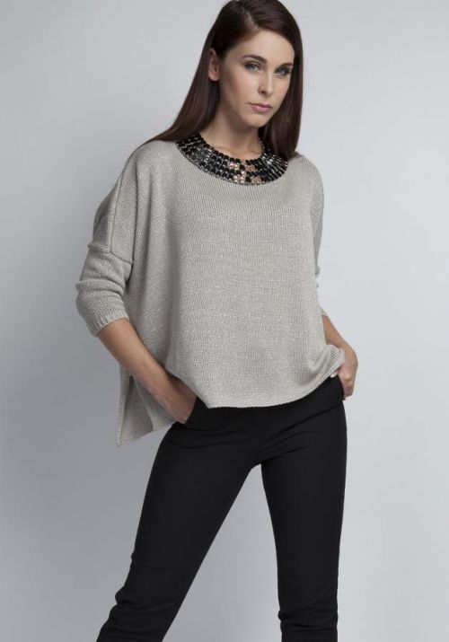 mkm 3/4 Sleeve Sweater Swe040 Grey S / M