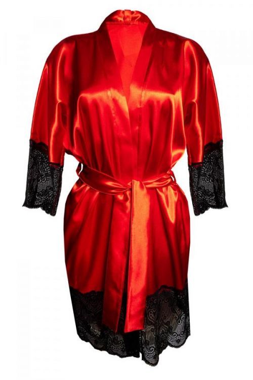DKaren Housecoat Jessica Red XS červená