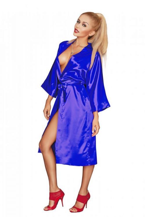DKaren Plus Size Housecoat 115 Blue 3XL modrá