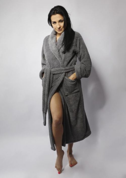 DKaren Long Housecoat Eliza Grey XS šedá