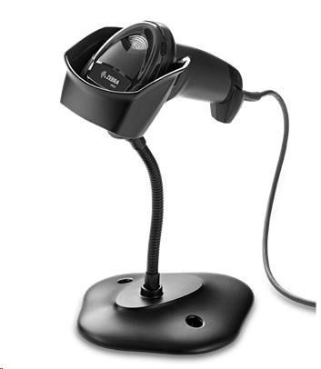 Zebra čítačka DS2208, 2D čítačka čiarového kódu, KIT, black, USB-HID + stojan