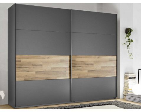 Šatníková skriňa s posuvnými dverami Rivoli, dub/grafit%