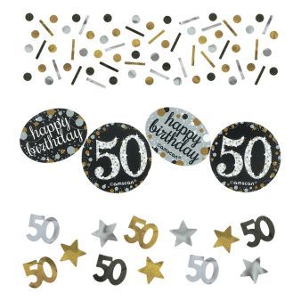 Amscan Konfety trblietavá zlatá 50