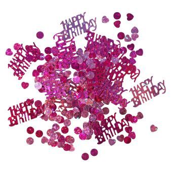 Amscan Konfety - Happy Birthday fóliové ružové 15 g