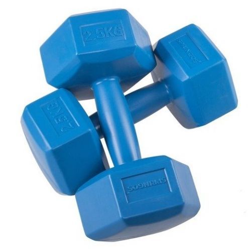 SPRINGOS Jednoručné činky 2,5kg tmavomodré - 2ks