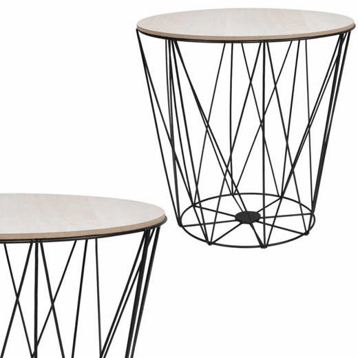 SPRINGOS drôtený konferenčný stolík Vintage 39cm - čierny