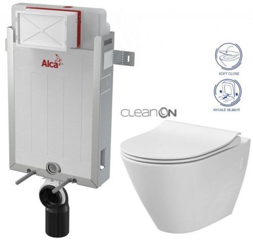 /SET/ALCAPLAST - SET Renovmodul - predstenový inštalačný systém + WC CERSANIT CLEANON CITY + SEDADLO (AM115/1000 X CI1)