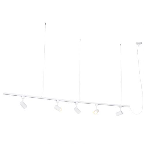 Modern hang railsysteem wit met 5 spots 1-fase - Jeana