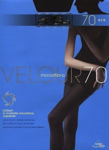 Dámske pančuchové nohavice Omsa Velour 70 deň 5-XL farba: nero / čierna, veľkosť: 5-XL