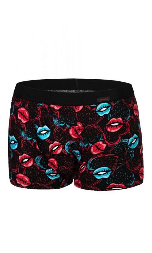 Pánske valentínske boxerky Cornette 010/72 Hot Lips černá M
