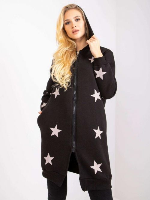 Morská modrá mikina na zips s kapucňou jedna velikost