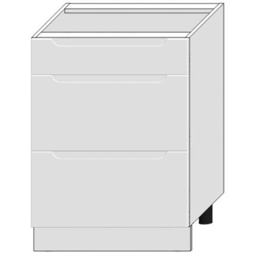 Kuchynská skrinka Zoya D60s/3 Biely hrášok / Biely