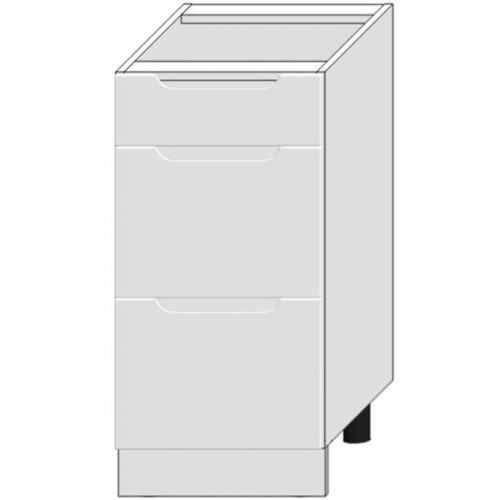 Kuchynská skrinka Zoya D40s/3 Biely hrášok / Biely