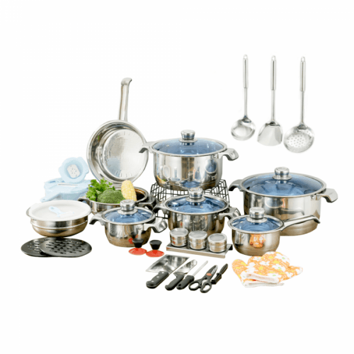 TEMPO-KONDELA SELIMA, 45-dílná sada hrnců a kuchyňského náčiní