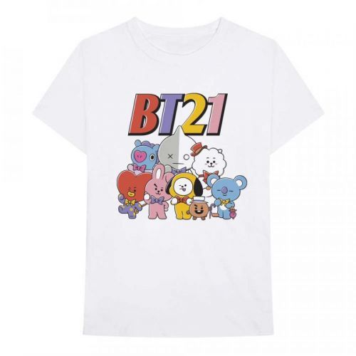 BTS tričko Colourful Squad Biela XXL