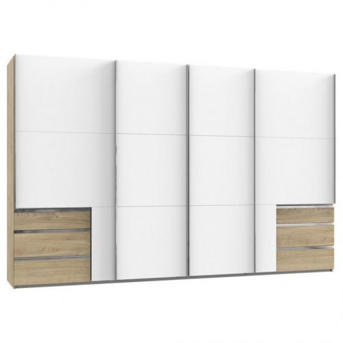 MID.YOU SKRIŇA S POS. DVER. – HOR.VED., biela, farby dubu, 350,00/216,00/65,00 cm