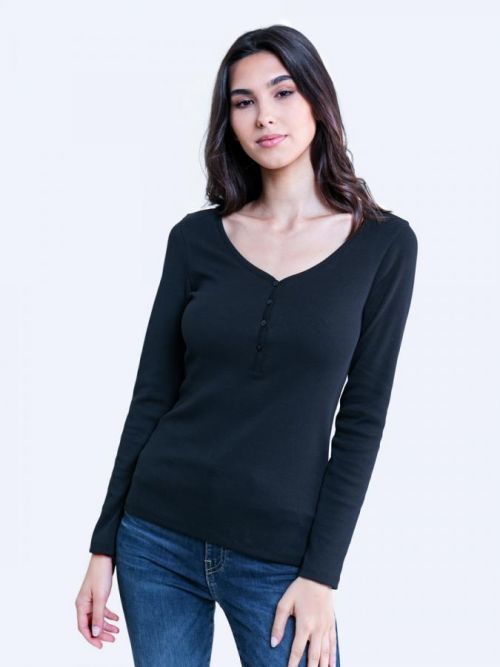 Big Star Ts_ls T-shirt ls 180028 Black Knitted-906 L