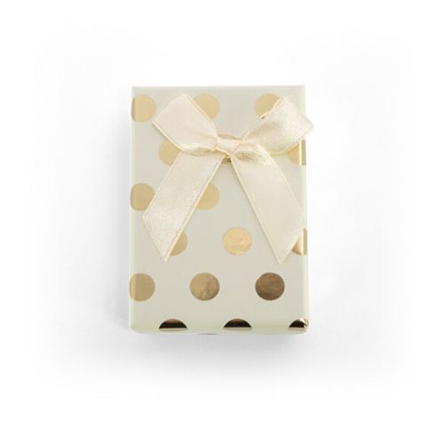 Beneto Krémová darčeková krabička so zlatými bodkami KP6-8