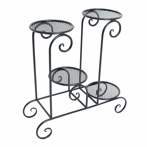 Stojan na květiny, kov, černá, HLAKON