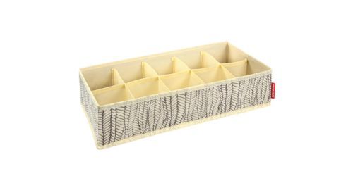 Organizér na ponožky a spodnú bielizeň FANCY HOME 40 x 18 x 10 cm, smotanová