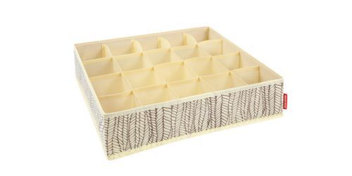 Organizér na ponožky a spodnú bielizeň FANCY HOME 40 x 35 x 10 cm, smotanová