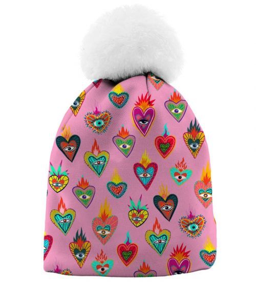 Mr. GUGU & Miss GO Mexican Hearts Beanie WB21WH 1859 Pink UNI