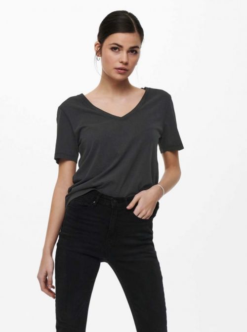 Čierne basic tričko Jacqueline de Yong Farock