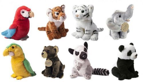 Plyšová zvířata exotická 8 druhů 15 cm ECO-FRIENDLY