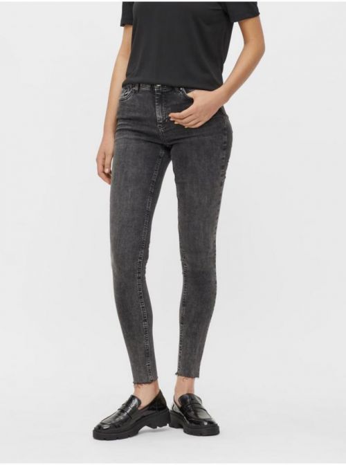 Tmavošedé skinny fit rifle Pieces Delly