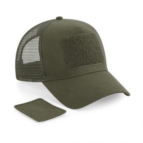 Šiltovka Beechfield Patch Snapback Trucker - olivová