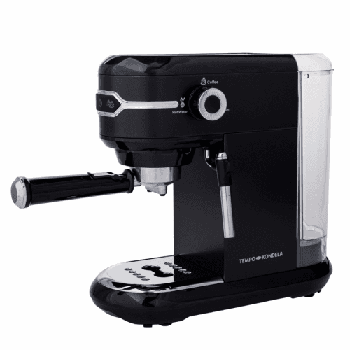 TEMPO-KONDELA TREVOR, pákový kávovar, černá, nerezová ocel/plast