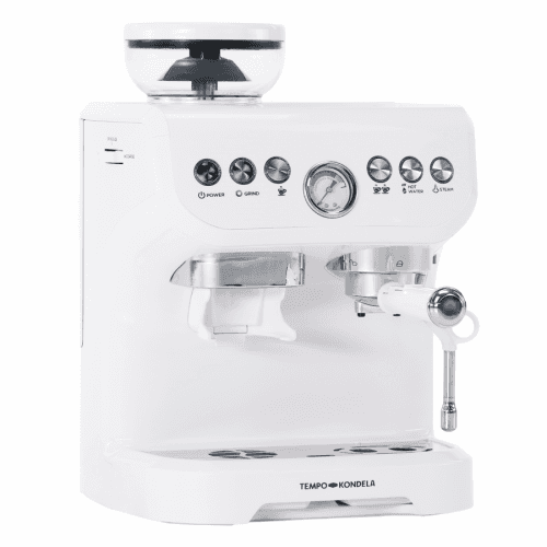 TEMPO-KONDELA BERNY, pákový kávovar s mlýnkem, bílá