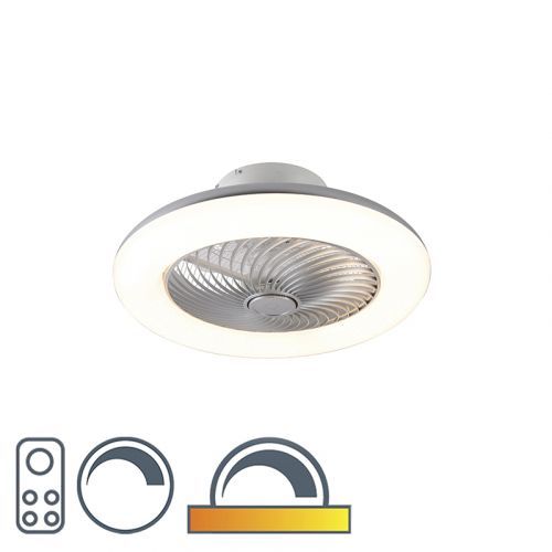 Design plafondventilator zilver dimbaar - Clima