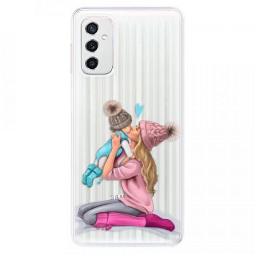 Odolné silikónové puzdro iSaprio - Kissing Mom - Blond and Boy - Samsung Galaxy M52 5G