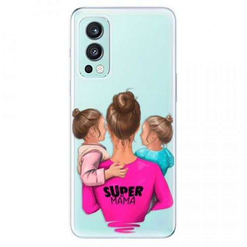Odolné silikónové puzdro iSaprio - Super Mama - Two Girls - OnePlus Nord 2 5G
