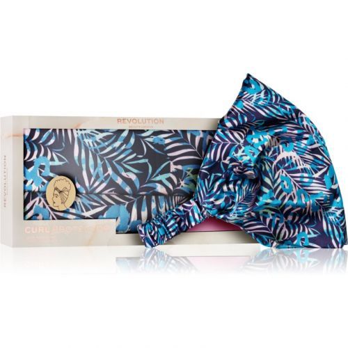 Revolution Haircare Curl Protector Satin Headband saténová čelenka pre vlnité a kučeravé vlasy odtieň Tropical Print 1 ks