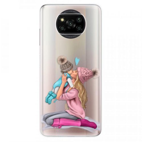 Odolné silikónové puzdro iSaprio - Kissing Mom - Blond and Boy - Xiaomi Poco X3 Pro / X3 NFC