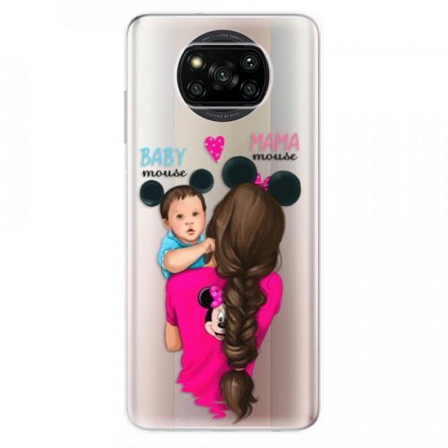 Odolné silikónové puzdro iSaprio - Mama Mouse Brunette and Boy - Xiaomi Poco X3 Pro / X3 NFC